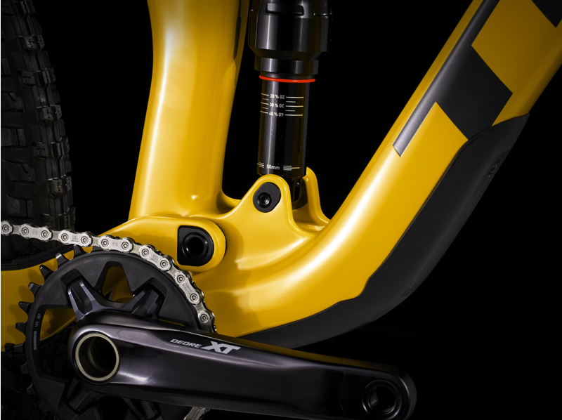 Trek Top Fuel 9.8 XT Full Suspension Mountain Bike 2023 in Baja Yellow-6